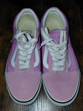 Vans Women’s Purple Low-Top Canvas Sneakers with White Accents